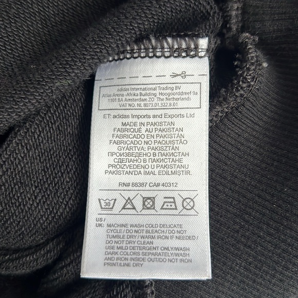 Adidas Originals Crop Hoodie Women's M Black Pullover Sweatshirt - Picture 6 of 8